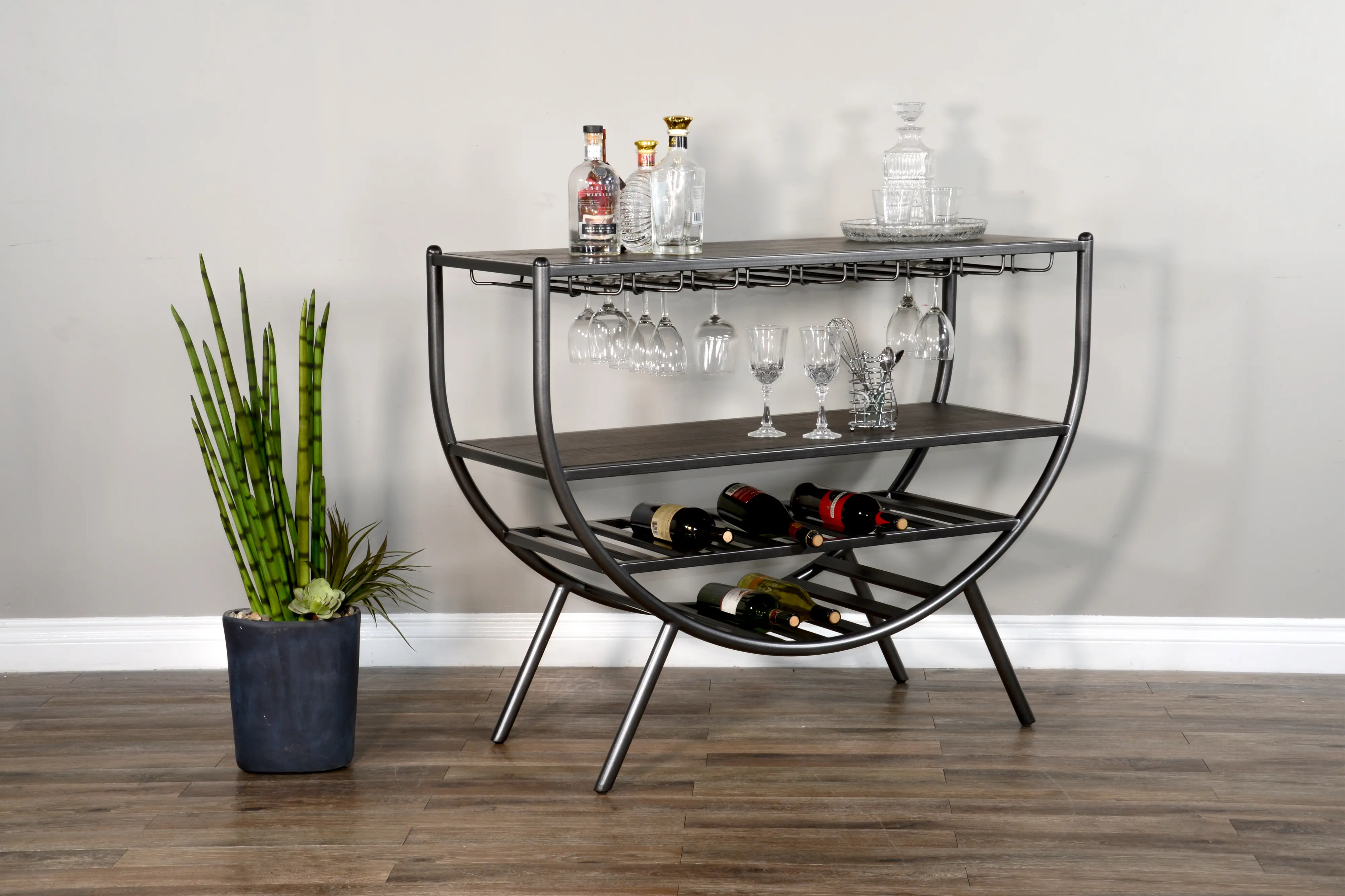 Homestead Wood and Metal Wine Rack and Server-1