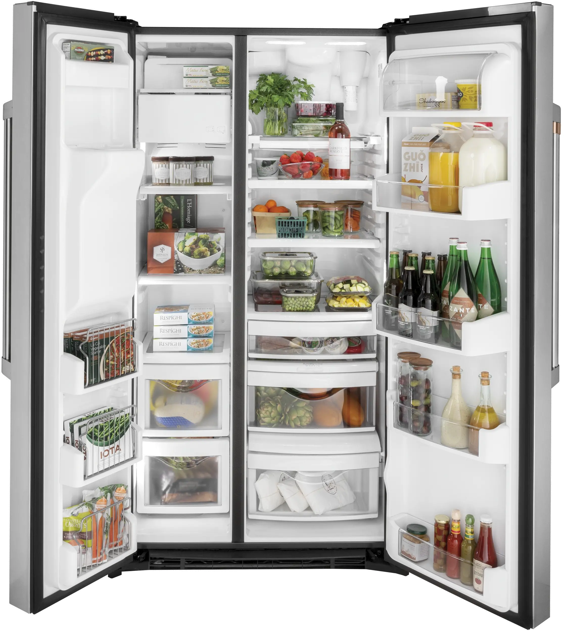 CZS22MP2NS1 Cafe 21.9 cu ft Side by Side Refrigerator - Counter Depth Stainless Steel-2