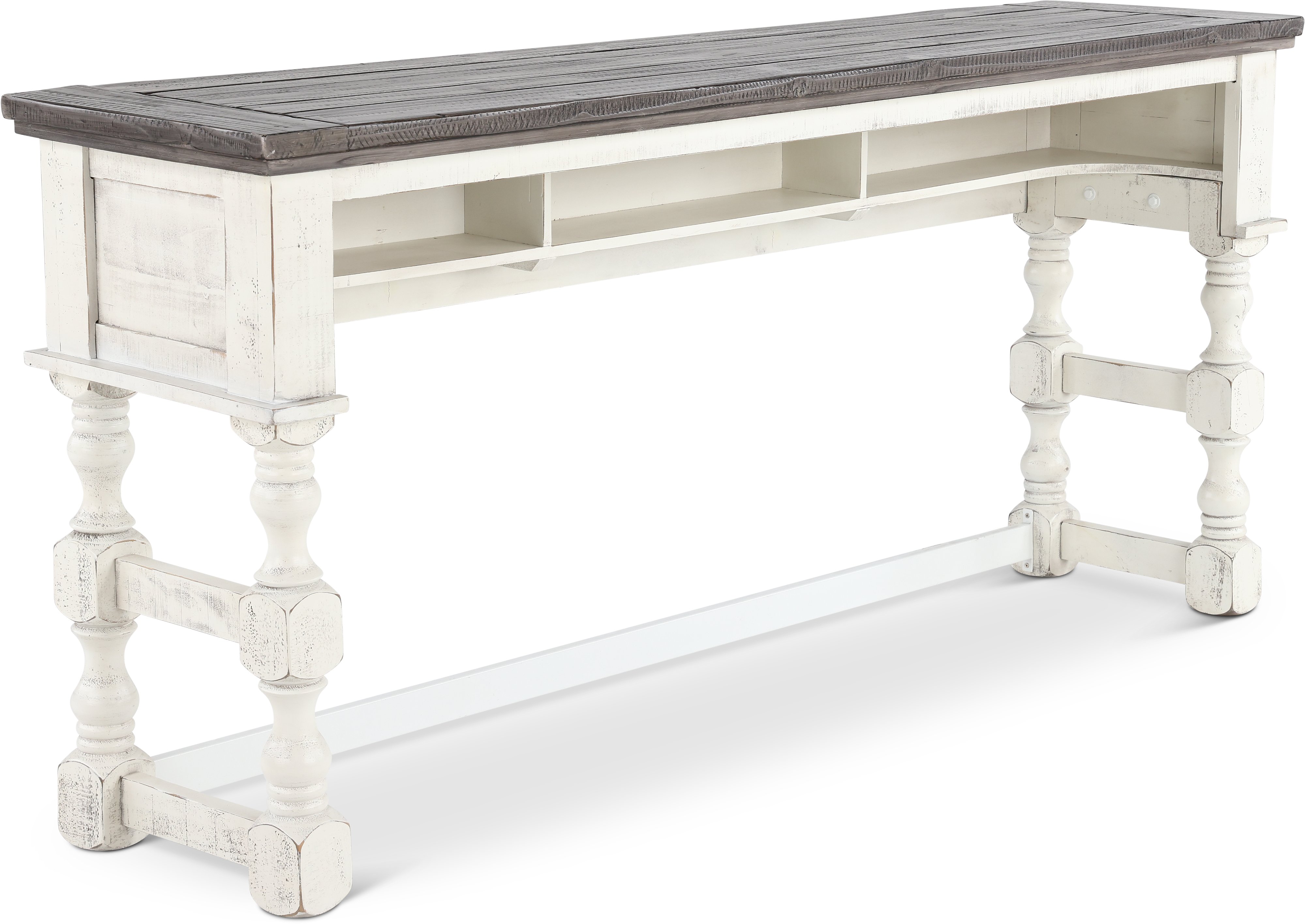 Stone White Country Console Table-1