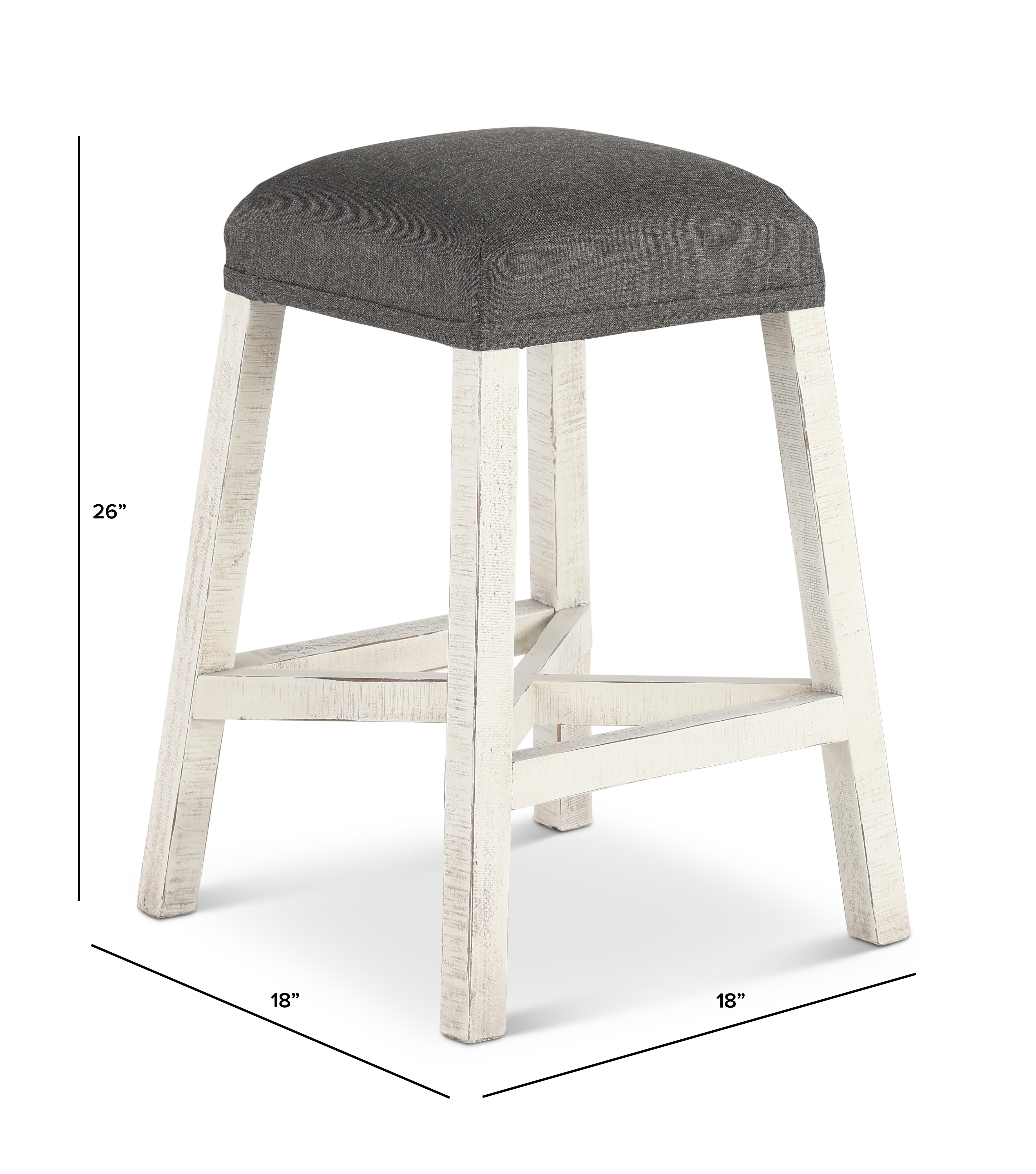 Stone White Wash Country Barstool-2
