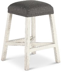 White Wash Country Barstool - Stone