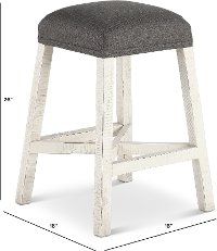 White Wash Country Barstool - Stone-2
