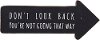 Black and White Don't Look Back MDF Arrow Wall Decor