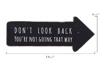 Black and White Don't Look Back MDF Arrow Wall Decor-5