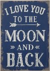 Blue MDF I Love You To The Moon Wall Decor