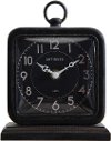 Contemporary Black and Pewter Tabletop Clock