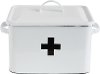 White Lidded Enamel First Aid Box