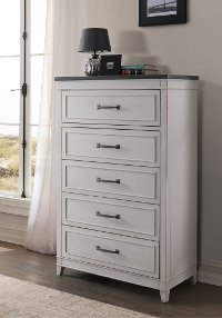 Contemporary White and Gray Chest of Drawers - Delmar