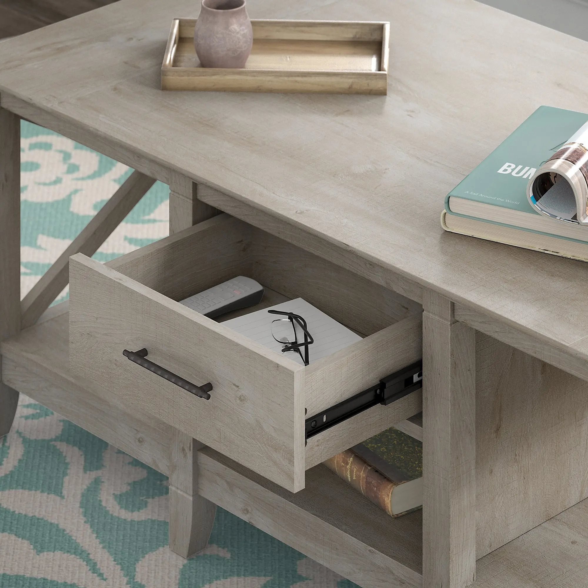 KWT148WG-03 Washed Gray Coffee Table - Key West-2