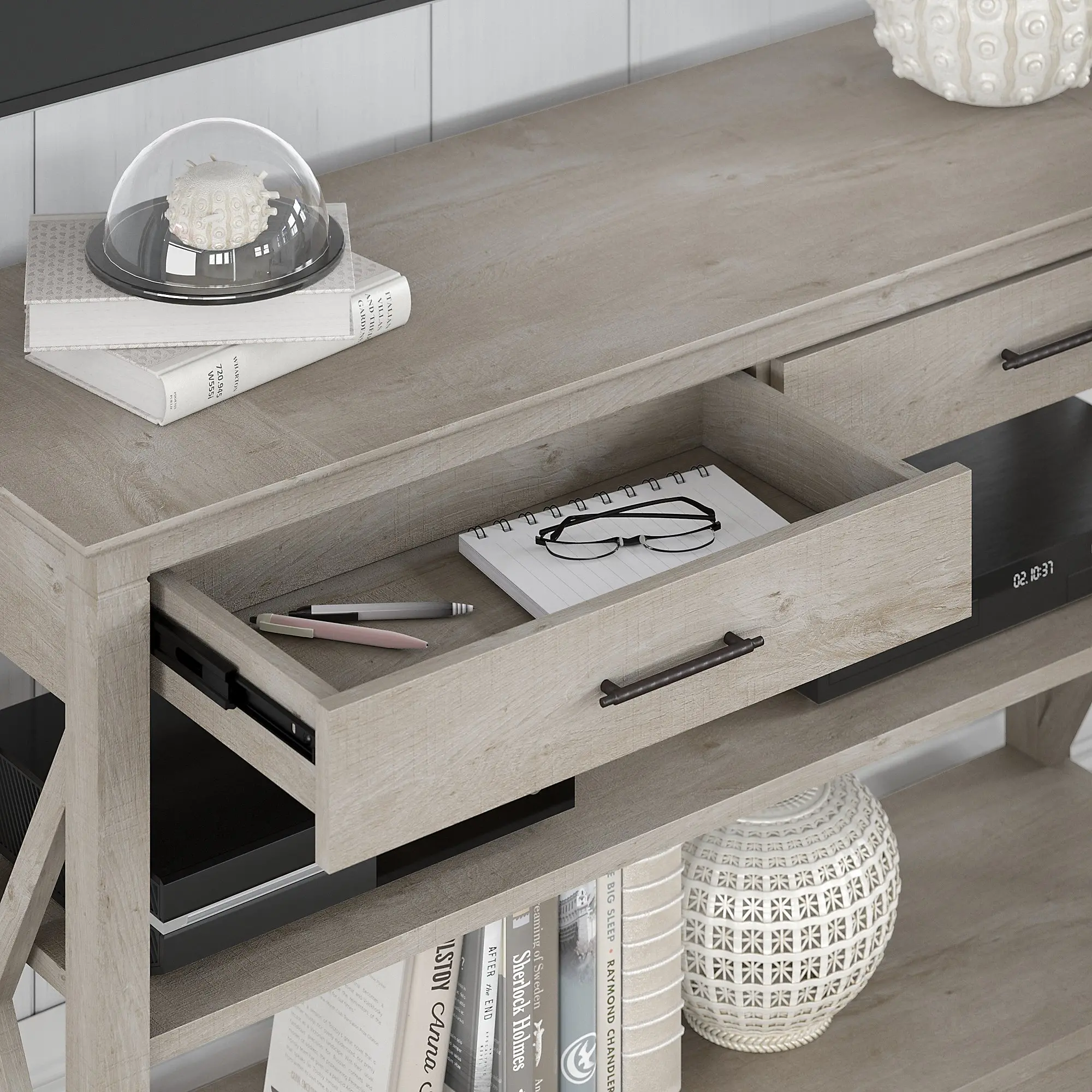 KWT248WG-03 Washed Gray Sofa Table - Key West-3
