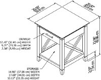 Washed Gray End Table - Key West-7