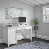 White Single Pedestal Desk with Desktop Organizers - Key West