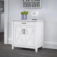 KWS132WT-03 White Secretary Desk - Key West