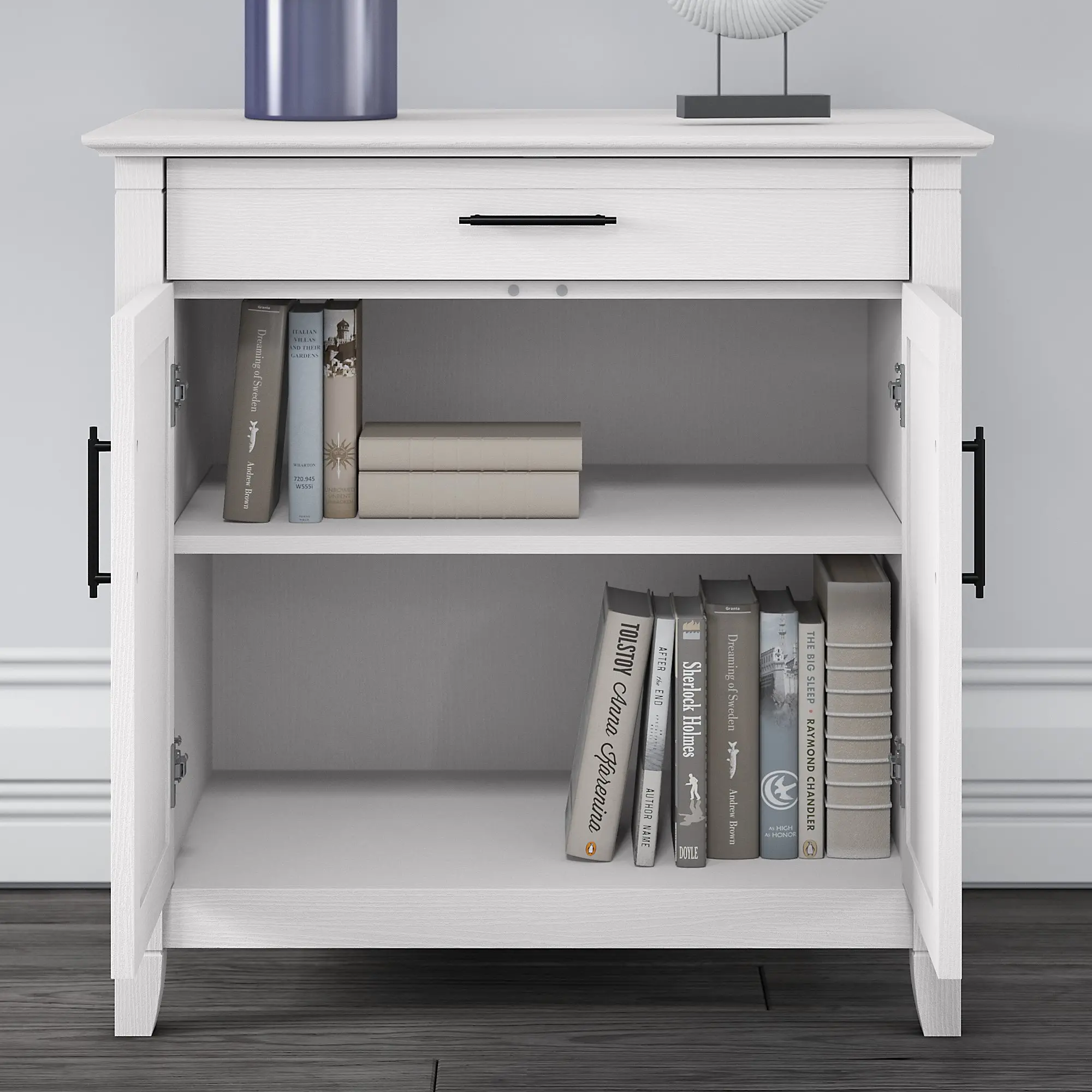 KWS132WT-03 White Secretary Desk - Key West-4