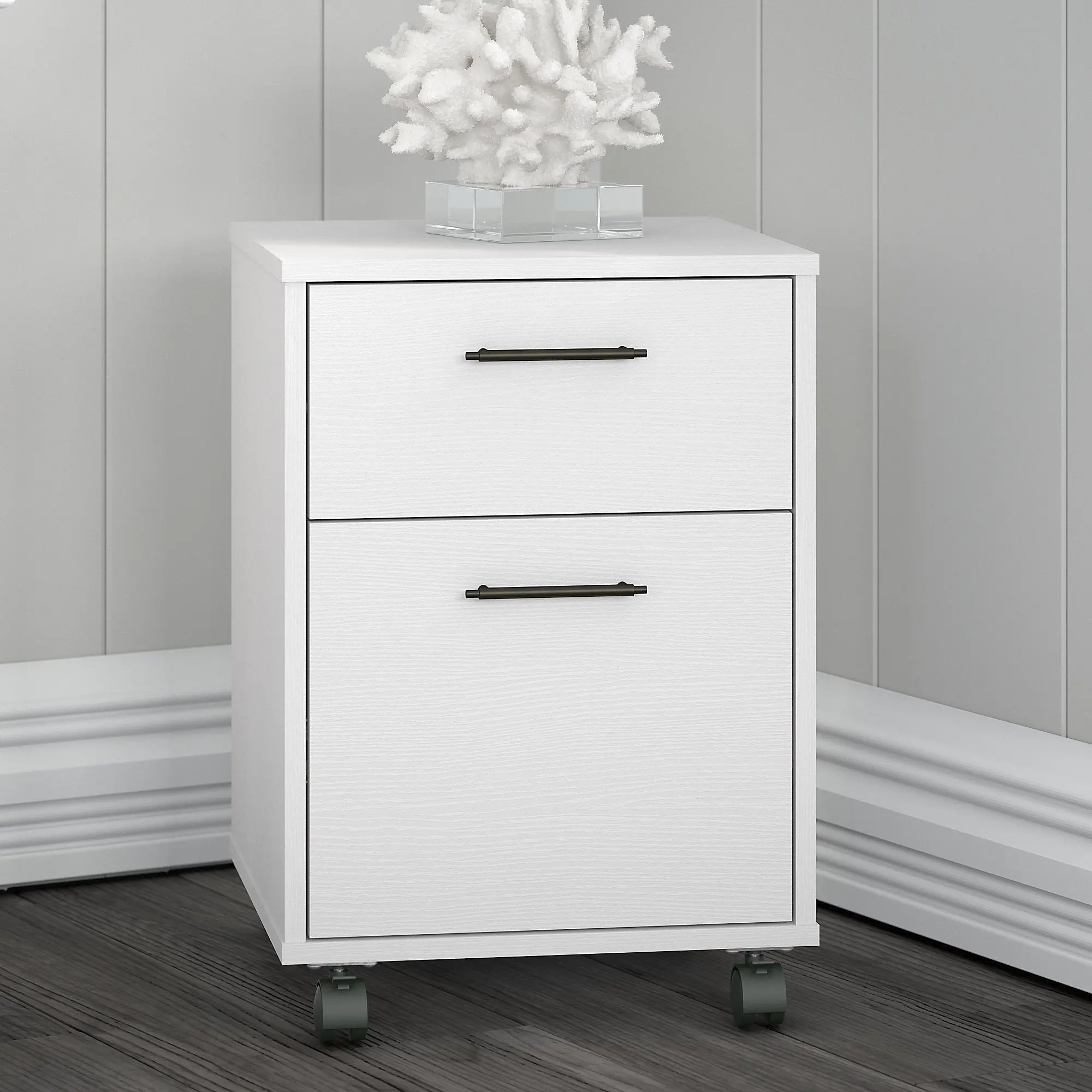 KWF116WT-03 White 2 Drawer Mobile Pedestal - Key West-1