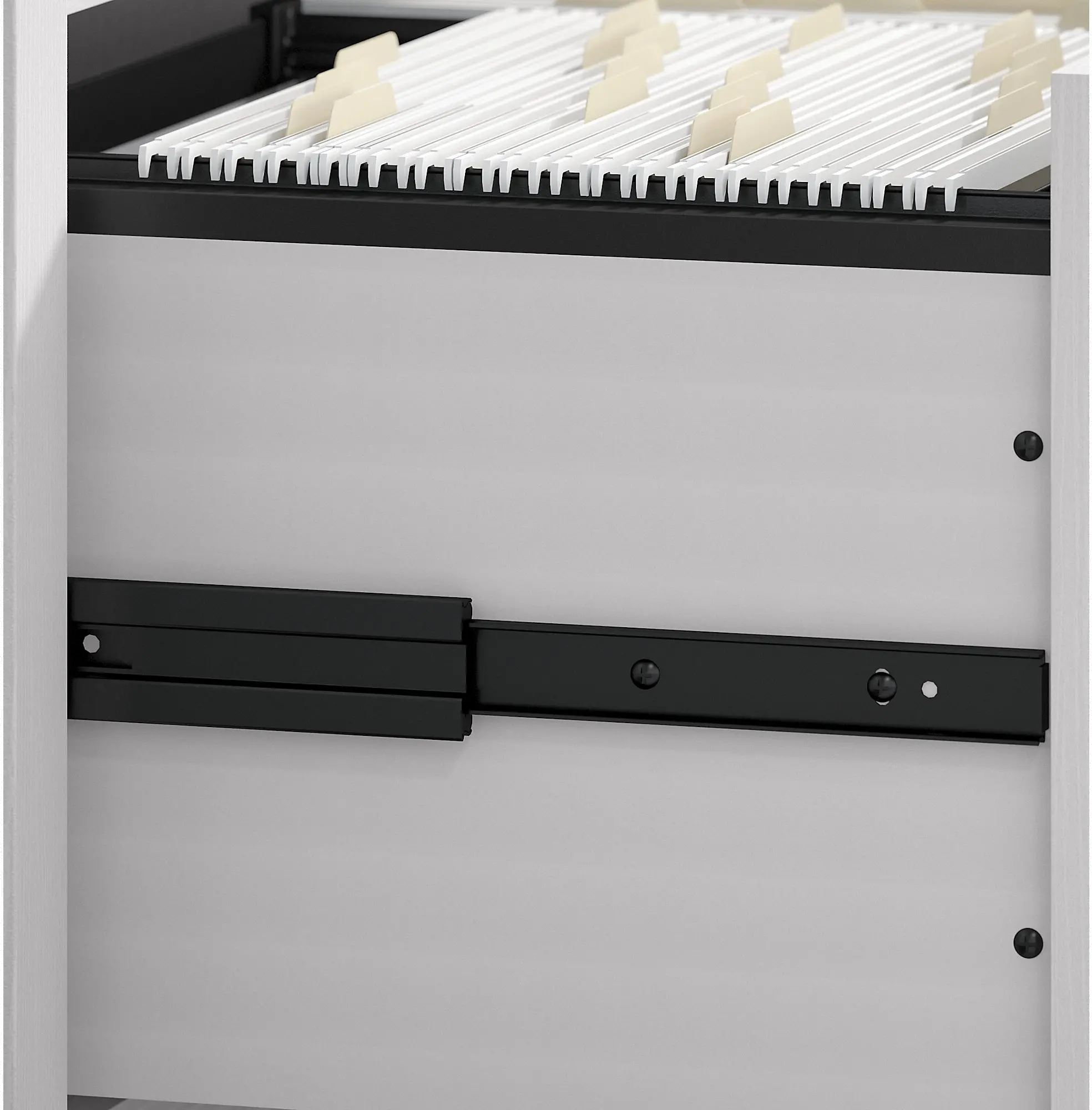 KWF116WT-03 White 2 Drawer Mobile Pedestal - Key West-3