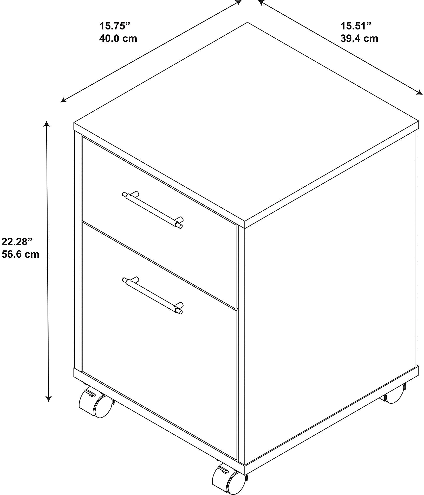 KWF116WT-03 White 2 Drawer Mobile Pedestal - Key West-6