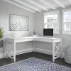 KWD160WT-03 Cabot White L-Shaped Desk with Hutch - Bush Furniture