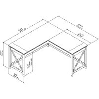 White L-Shaped Desk - Key West-3