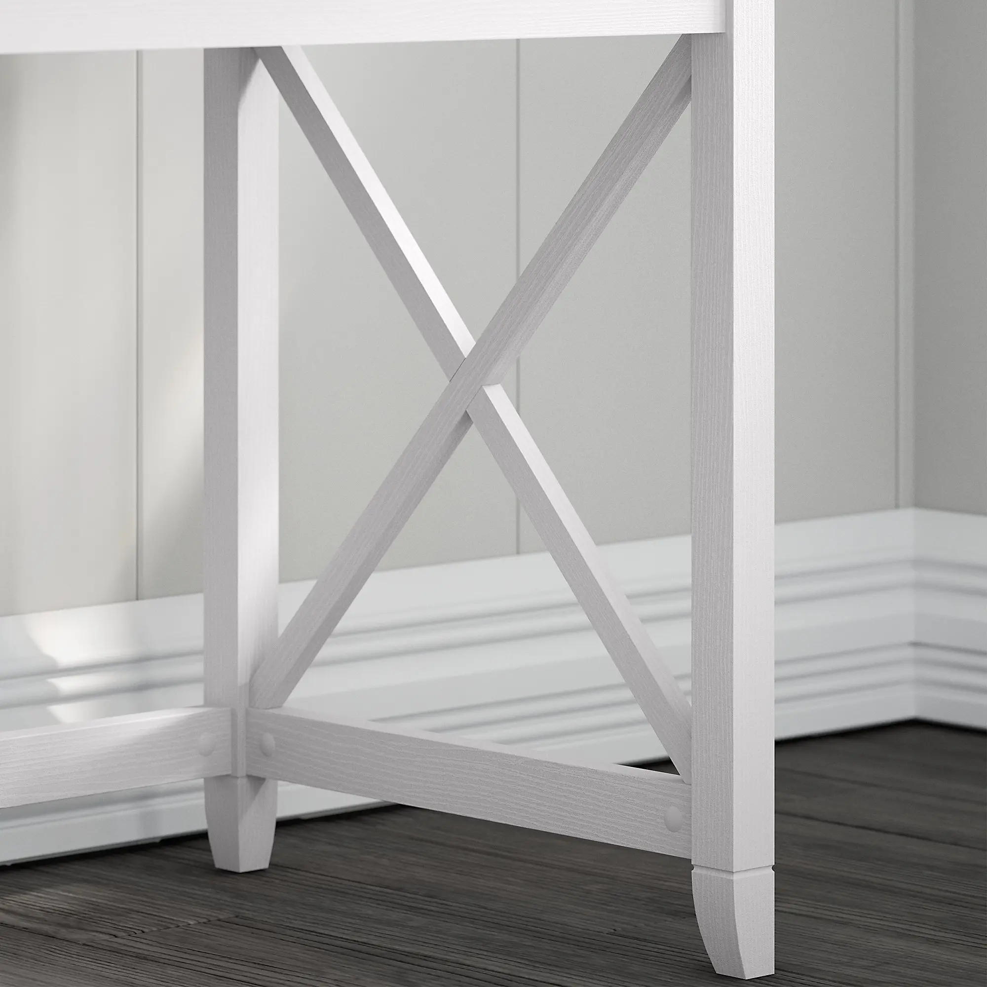 KWD154WT-03 White Single Pedestal Desk - Key West-5