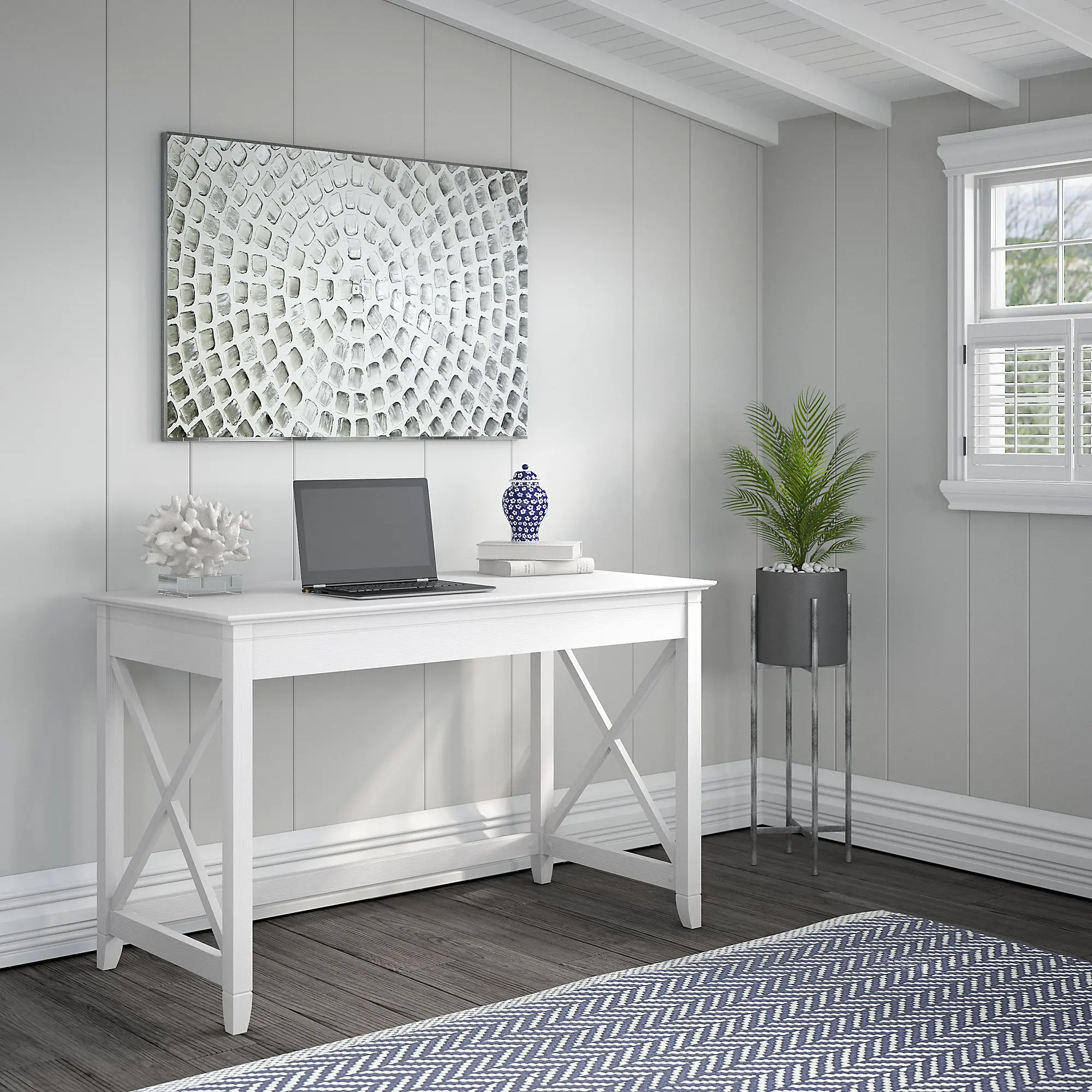 KWD148WT-03 White 48 Writing Desk - Key West-1