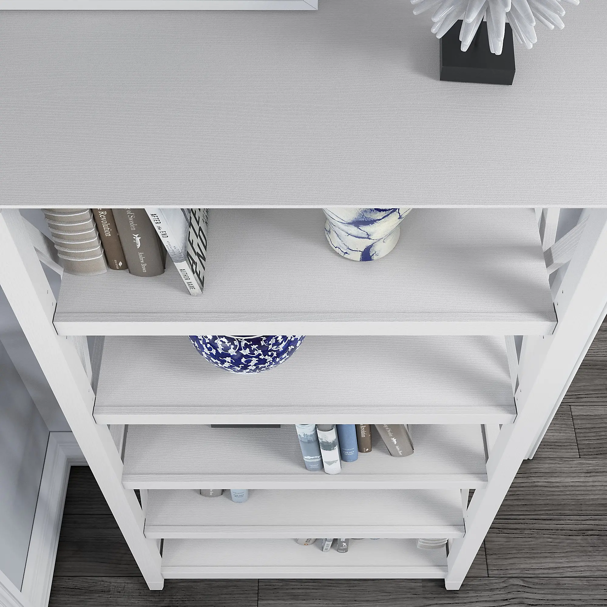 KWB132WT-03 White 5-Shelf Bookcase-4