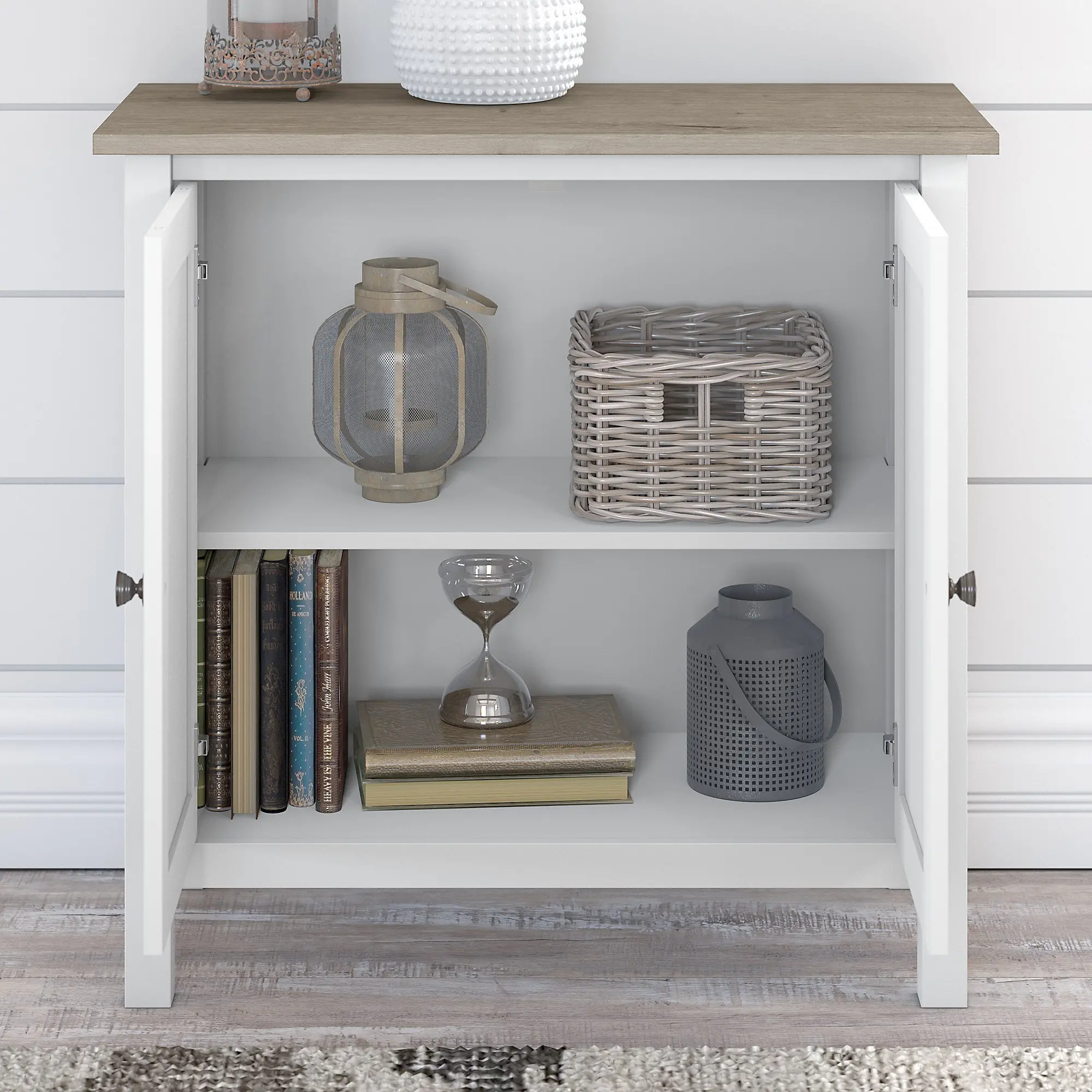 MAS131GW2-03 White 2-Door Low Storage - Mayfield-2