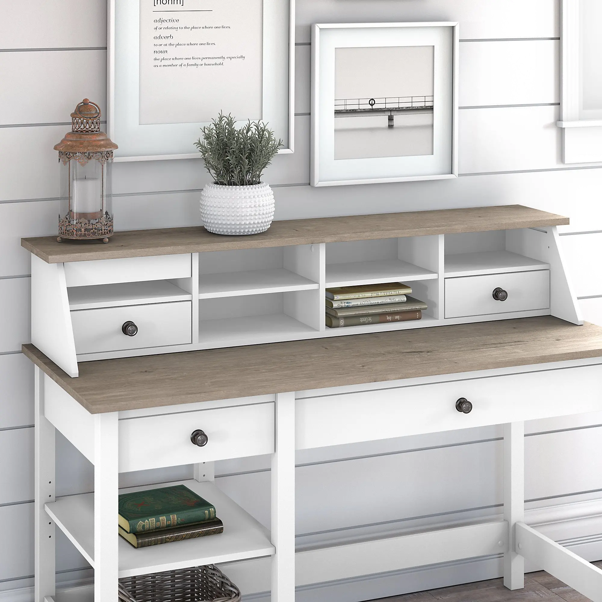 MAH154GW2-03 White and Gray Desktop Organizer - Mayfield-1