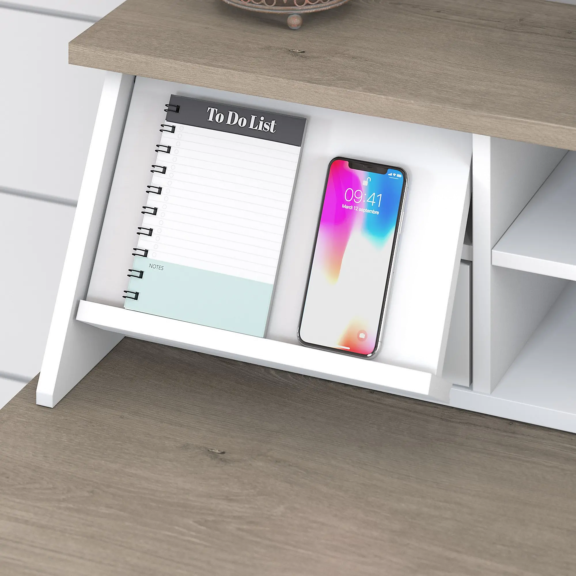 MAH154GW2-03 White and Gray Desktop Organizer - Mayfield-4