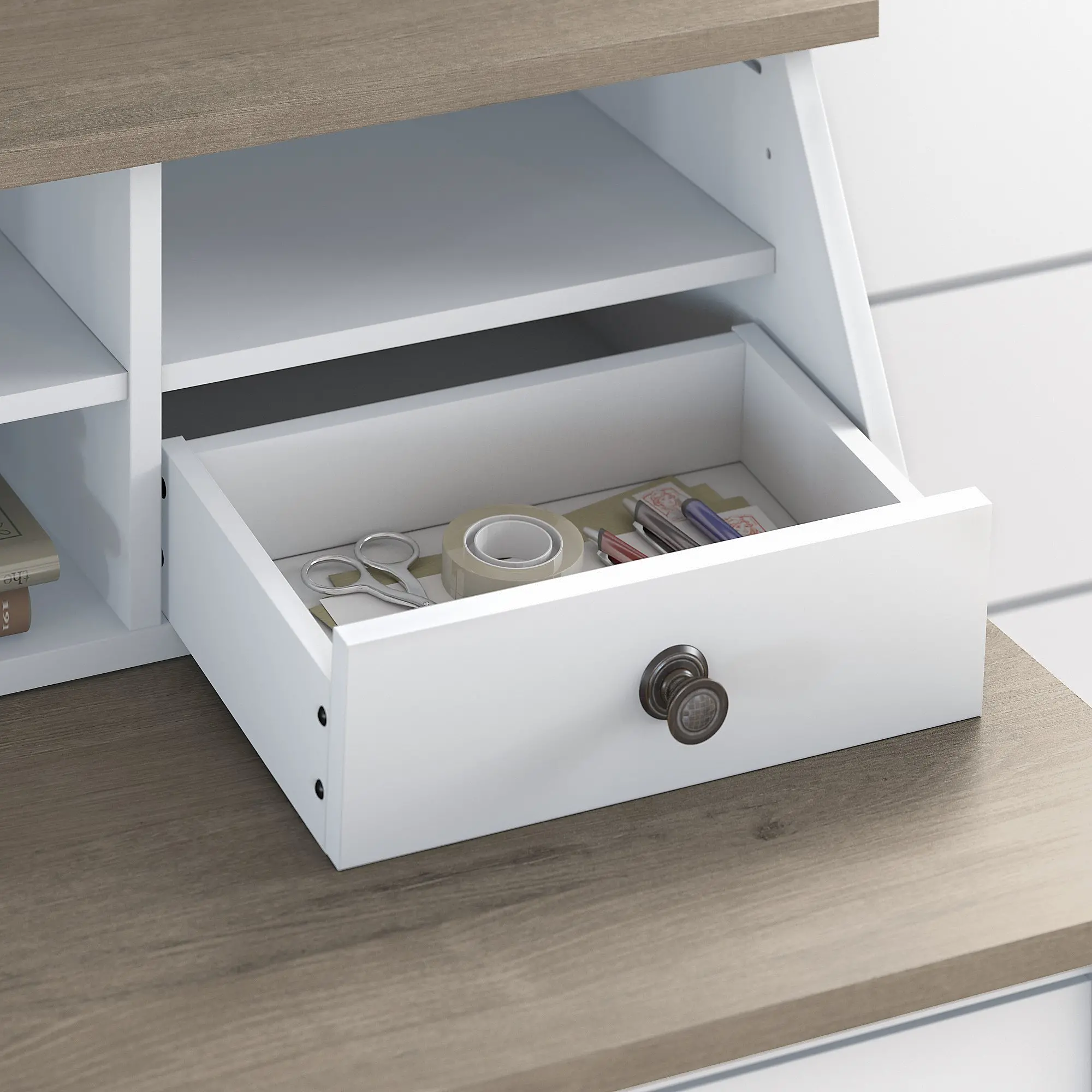 MAH154GW2-03 White and Gray Desktop Organizer - Mayfield-5