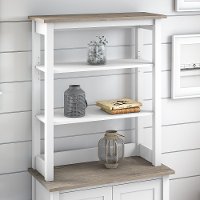 White and Gray Storage Hutch - Mayfield-2