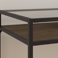 Rustic Brown Glass Top Writing Desk with Shelf - Anthropology-2