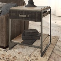 Rustic Gray End Table - Refinery-1