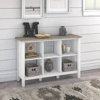 MAB145GW2-03 White and Gray 6-Cube Bookcase - Mayfield