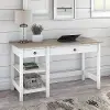 MAD154GW2-03 White and Gray Open Storage Desk - Mayfield