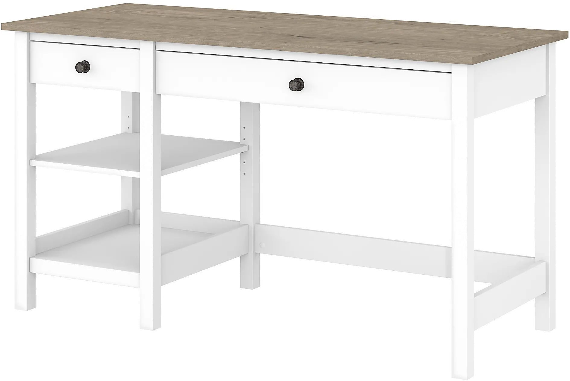 MAD154GW2-03 White and Gray Open Storage Desk - Mayfield-5