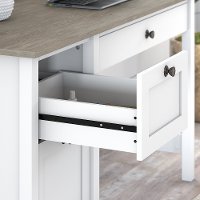 Gray Single Pedestal Desk - Mayfield-5