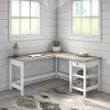 MAD260GW2-03 White and Gray Single Pedestal L-Desk - Bush Furniture
