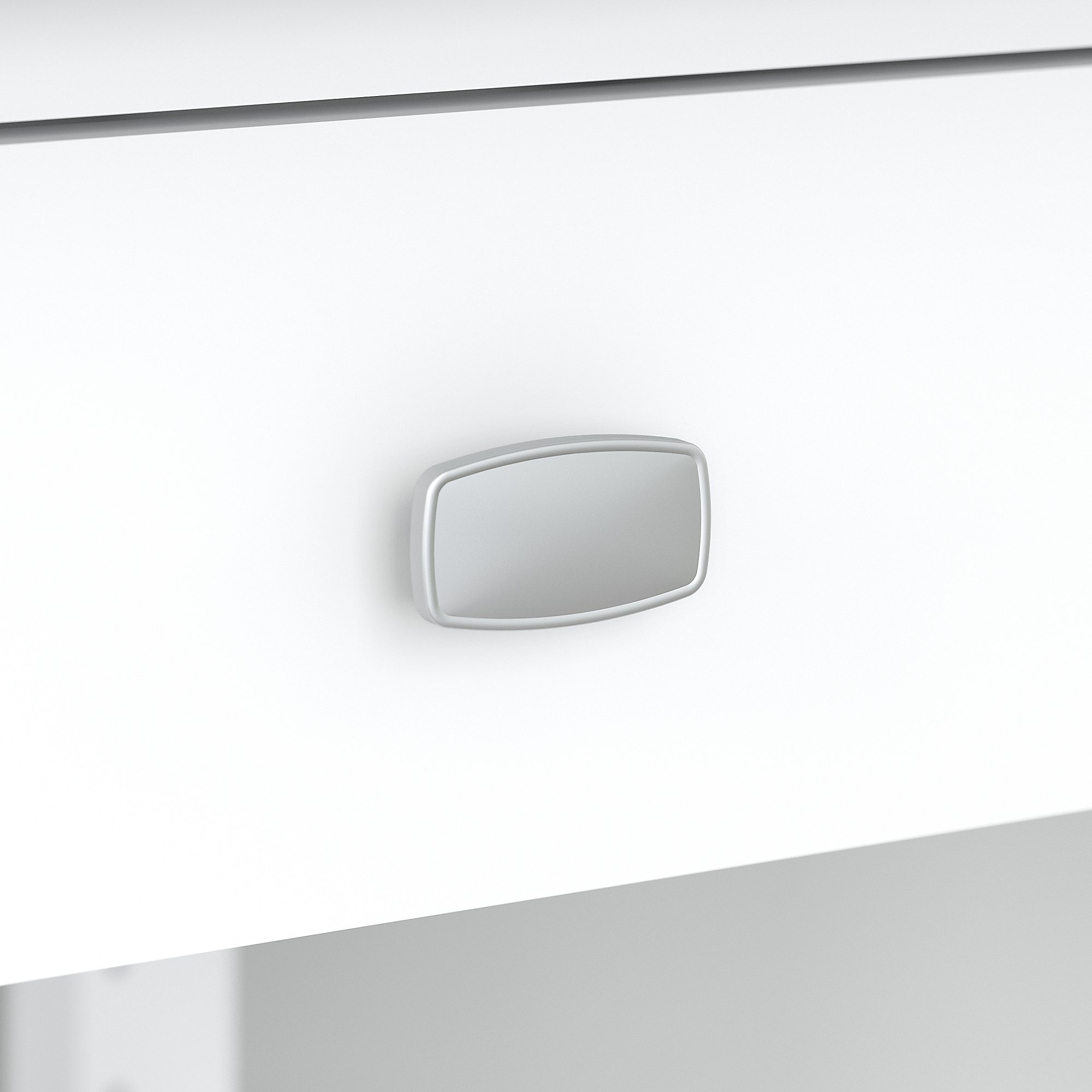 White Single Pedestal L-Desk - Broadview-3