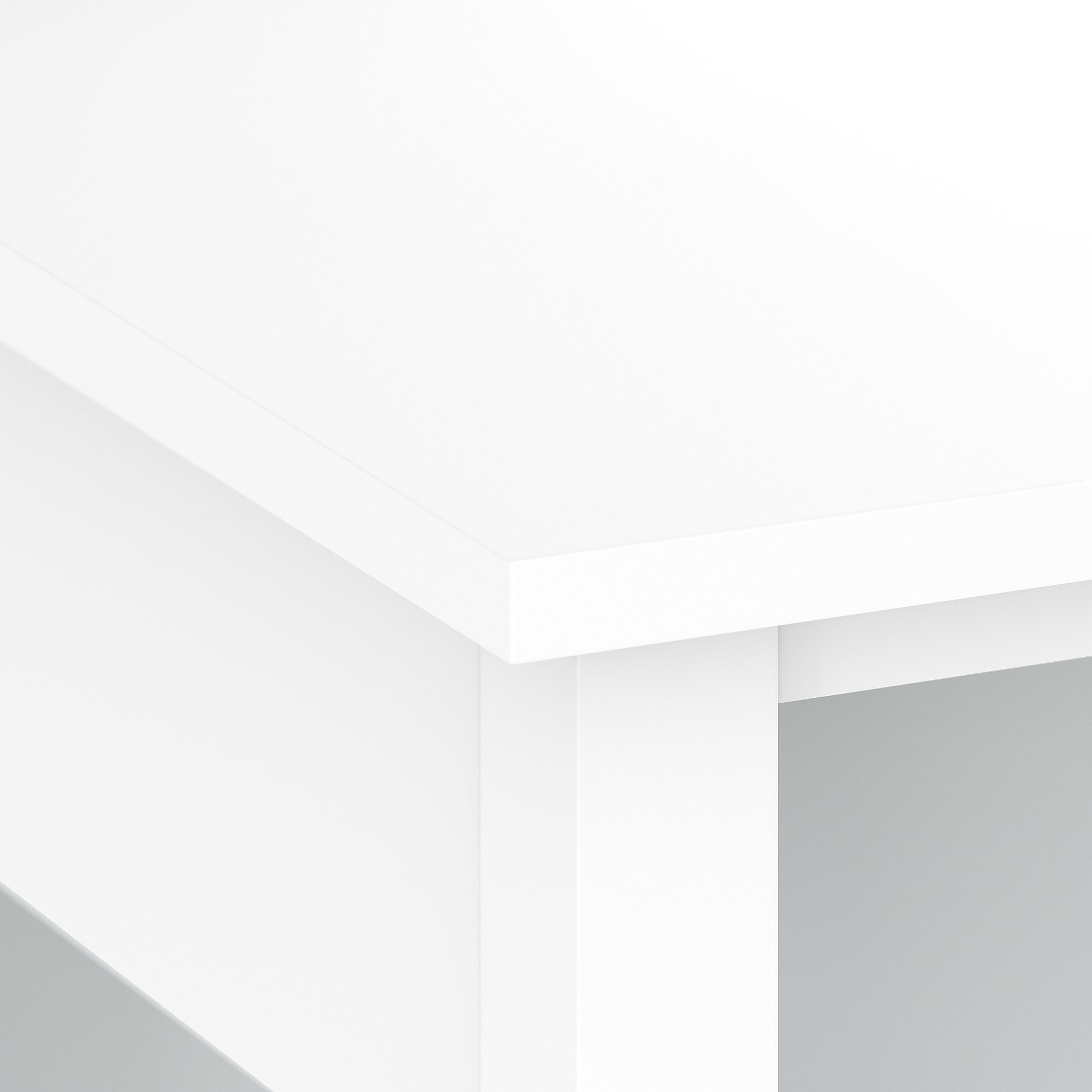 White Single Pedestal L-Desk - Broadview-4