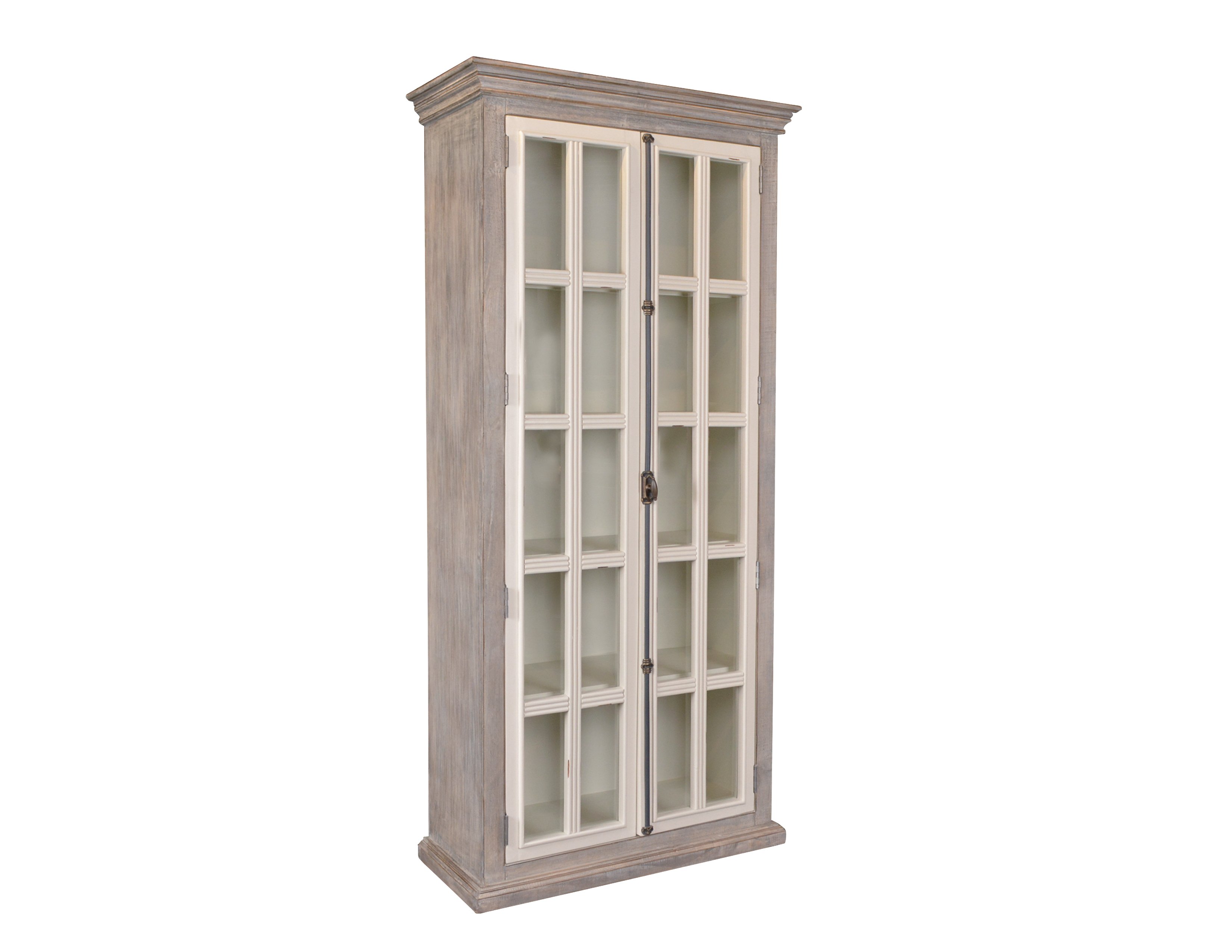 Florence Gray Two Tone Tall Display Cabinet-1