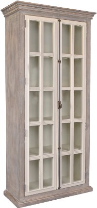 Gray Two Tone Tall Display Cabinet - Florence