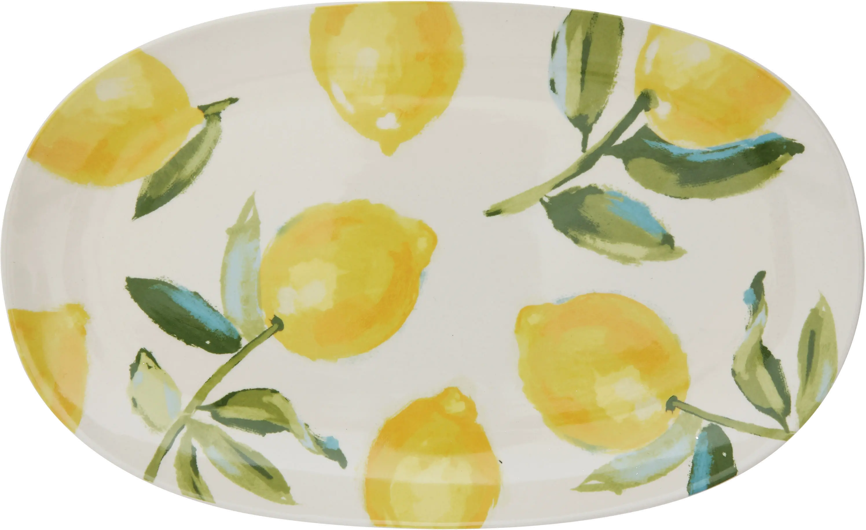 15 Inch Lemon Patterned Stoneware Platter-1