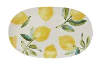 15 Inch Lemon Patterned Stoneware Platter