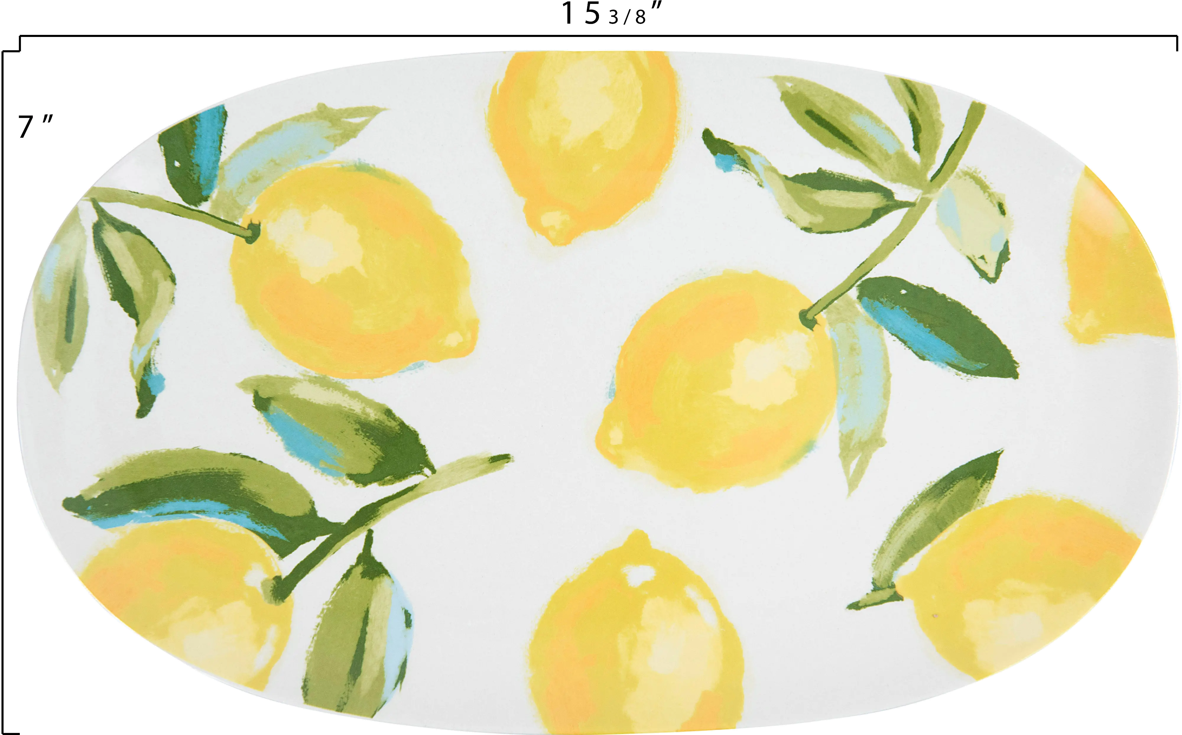 15 Inch Lemon Patterned Stoneware Platter-3