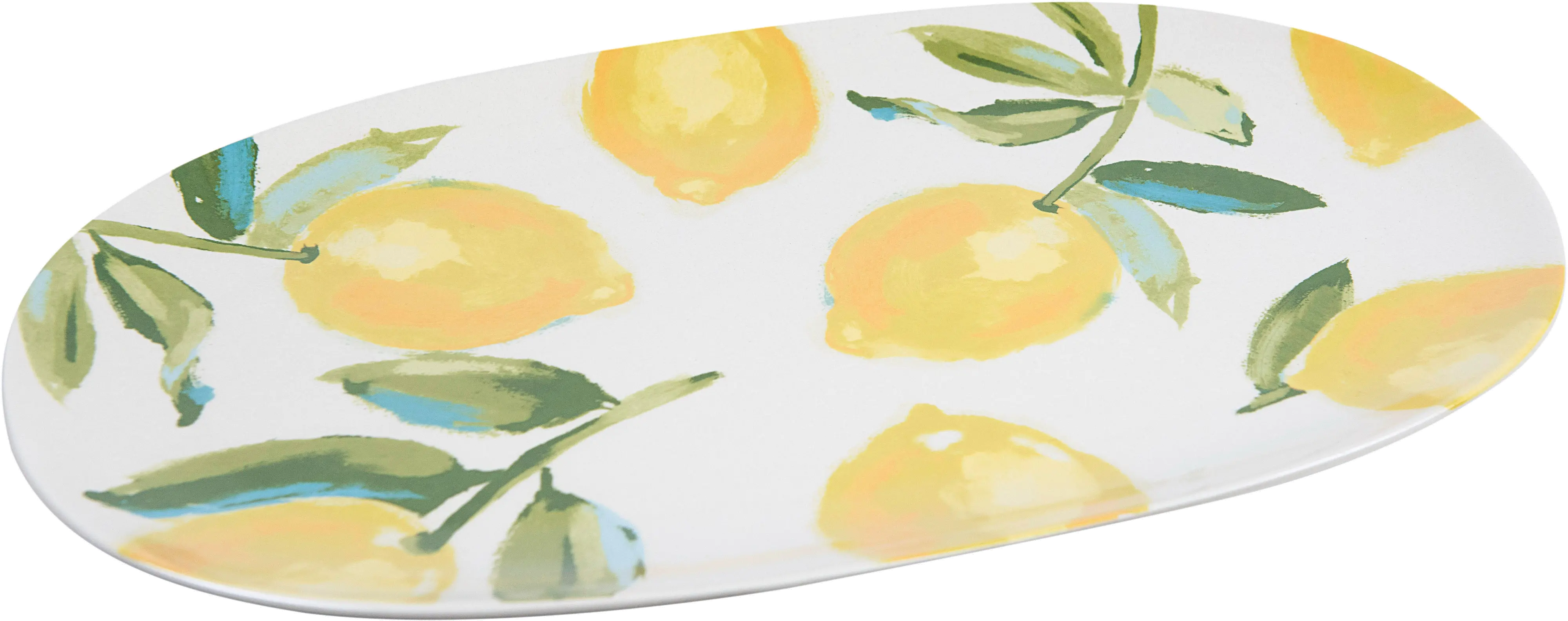 15 Inch Lemon Patterned Stoneware Platter-4