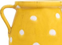 Decorative Yellow and White Terracotta Planter with Handles-2