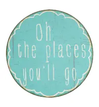 Oh The Places You'll Go Blue Metal Sign