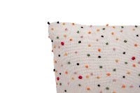 Cotton Throw Pillow with Multi Color French Knots-3