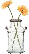 10 Inch Glass Vase with Metal Frog Lid